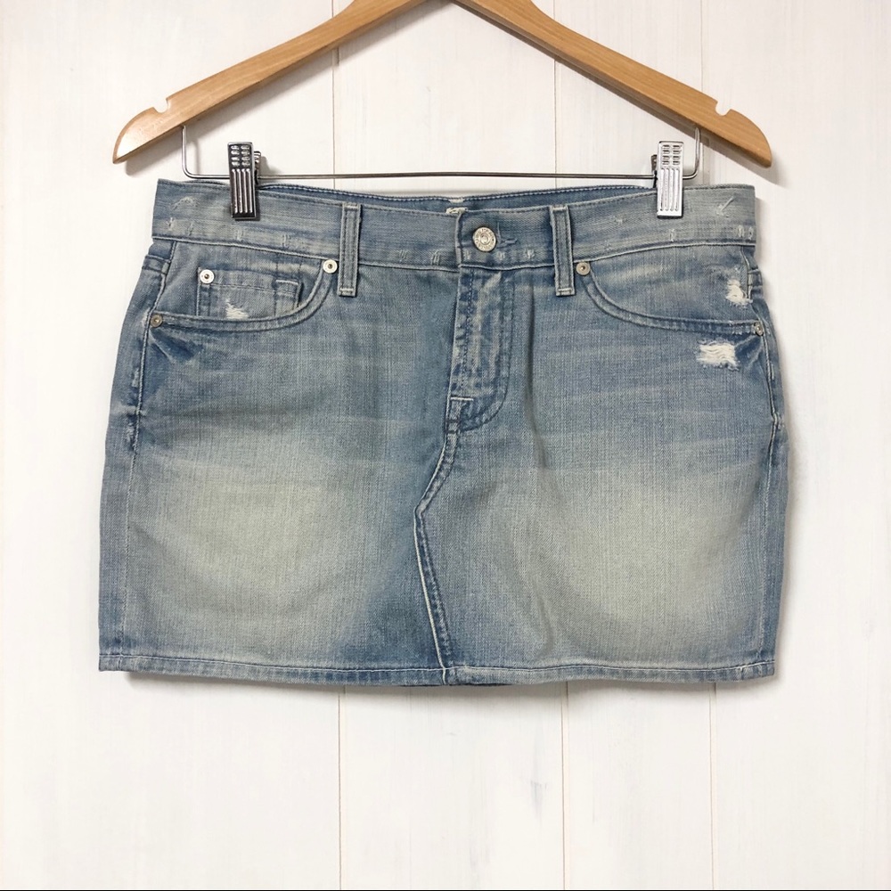 7 For All Mankind Roxanne Denim Mini Skirt